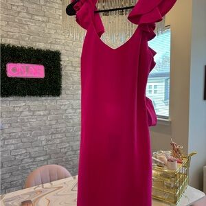 Fashion Nova hot pink party bow dress! New with tags! Size 8